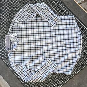 Tommy Hilfiger Stretch Regular Fit Men's Checked Shirt - Black, White, and Blue